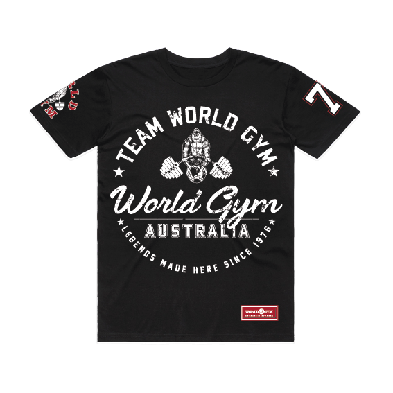 2023 Team TShirt Black / Red World Gym Shop