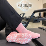 Pink Icon Grip Crew Length Pilates Socks