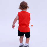 Kids Gorilla Sleeveless Tee - Chilli