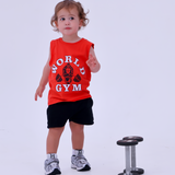 Kids Gorilla Sleeveless Tee - Chilli