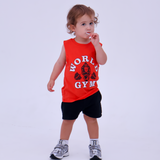 Kids Gorilla Sleeveless Tee - Chilli
