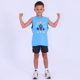 Kids Gorilla Sleeveless Tee - Ultramarine