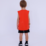 Kids Gorilla Sleeveless Tee - Chilli