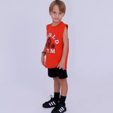 Kids Gorilla Sleeveless Tee - Chilli