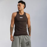 Mens Ribbed Tank - Dark Grey