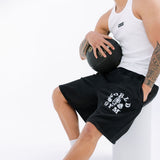Legacy Stone Wash Long Track Shorts Black