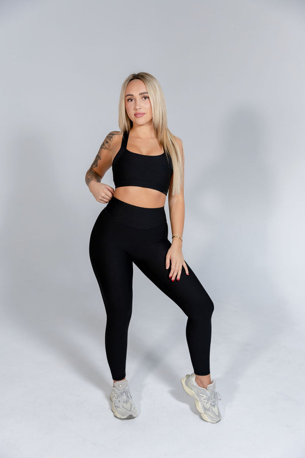 Forme Ribbed Leggings Black