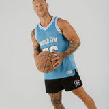 Mens Basketball Singlet Blue & White