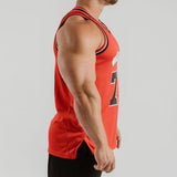 Mens Basketball Singlet Red & Black