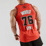 Mens Basketball Singlet Red & Black