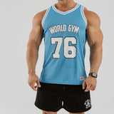 Mens Basketball Singlet Blue & White