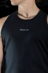 Mens Ribbed Tank Black