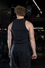 Mens Ribbed Tank Black