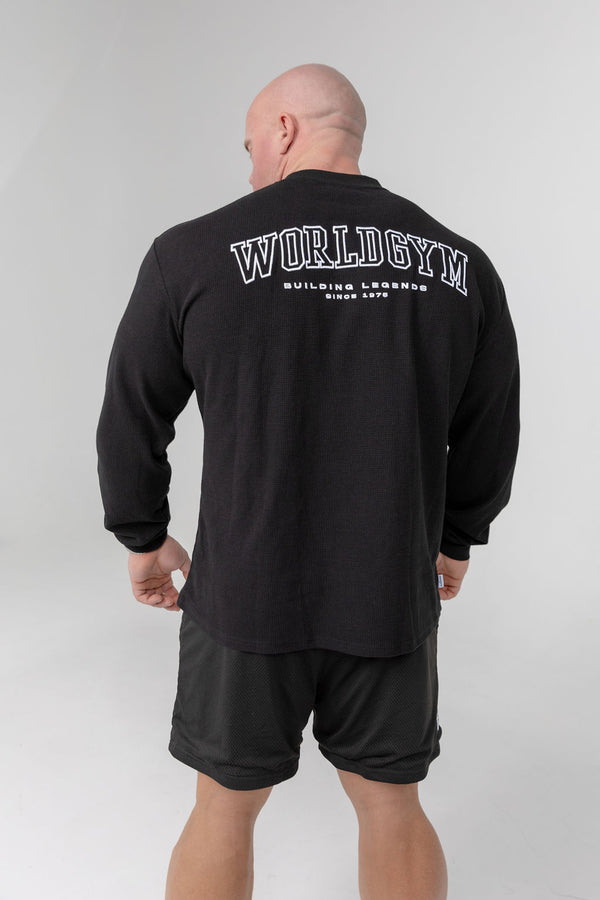 Waffle Long Sleeve Tee - Black