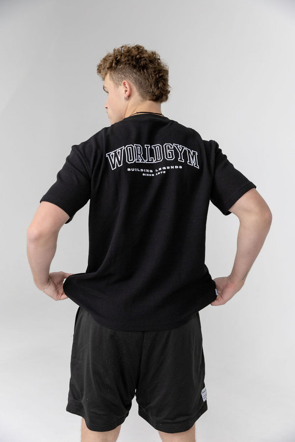 Waffle Oversize Tee - Black