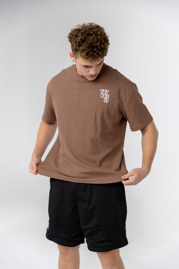Waffle Oversize Tee - Chocolate