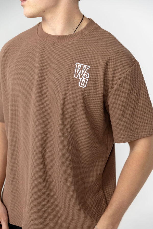 Waffle Oversize Tee - Chocolate