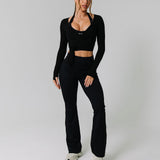 Essence Wide Leg Leggings - Black