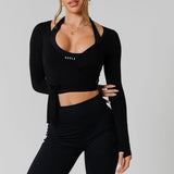 Women's Poise Long Sleeve Wrap - Black