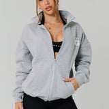 Charged Oversize Full Zip Jumper - Grey Marle/Grey