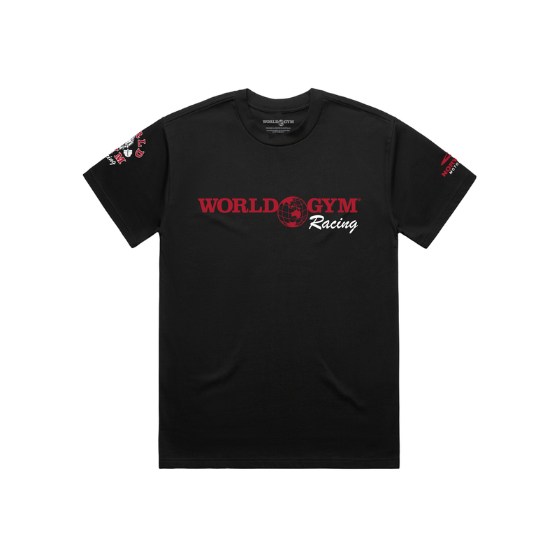 World Gym Unisex Racing T-Shirts - Black