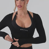 Women's Poise Long Sleeve Wrap - Black