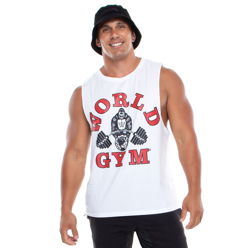 Sleeveless World Gym Gorilla Tee